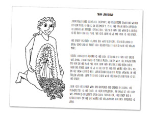 I created a Saint coloring page & story to go along with the peg doll!